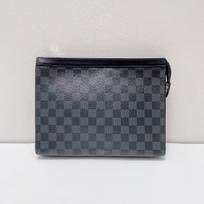 [Pre-Owned] Louis Vuitton Pochette Voyage MM 'Black Damier Graphite Canvas' - Excellent #1U7R4M0 ONE SIZE