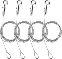 4 vnt. plieninės vielos lynas su reguliuojamu kabliu, 1.5m x 1.5mm