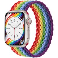 Elastic Braided Nylon Watch Bands, Sport Stretch Solo Loop Wrist Strap Compatible with 38/40/41/42/44/45/46/49mm Smart Watch Men Women 38/40/41/42mm(series 11 10)