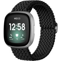 Braided Stretchy Band Compatible for Fitbit Sense/Versa 3/4 and Sense 2, Soft Elastic Strap Bracelet Wrist Bands (115mm-240mm) Wrist