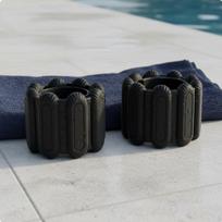 2 Pieces Wrist and Ankle Weights Waterproof Silicone Weight Bracelets Hands Resistance Adjustable Black 1 LB