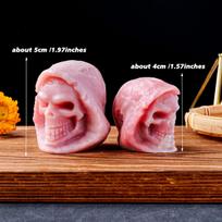 Natural Pink Opal Grim Reaper Crystal Statue for Home Decor Ornament Spiritual Protection Gift (as the picture,About 4cm)