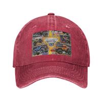 Classic Monster Jam Pattern Baseball Caps Fashion Denim Fabric Hats Outdoor Adjustable Casquette Hip Hop Baseball Cowboy Hat One Size