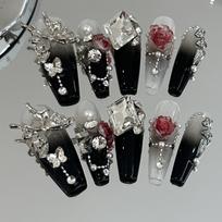 Sweet and Cool Dart Style Handmade Press on Nails Y2K Spice Girls Nail Art Detachable and Reusable False Nails  Price XS