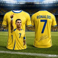 Specialus leidimas Ronaldo Vasarinis 3D spaudos vaikiškas komplektas Futbolo marškinėliai Laisvi ir patogūs Tinka kasdieniam dėvėjimui S yellow