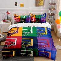 Basketball Hoop Color Blocks Bedding Duvet Cover Set Duvet Cover Pillowcases (1 * Duvet Cover 2 * Pillowcases, without duvet insert) 135x200cm