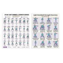 Dumbbell Exercises for Elders 2 Pcs 28 Days Light Strength Exercise Poster Women 60+, Muscle Strengthening Home Gym Fitness Training Guide, Full Body 2pcs