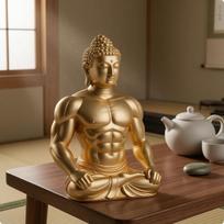 Meditating Buddha Statue Resin Figurine Detailed Carved for Home Display