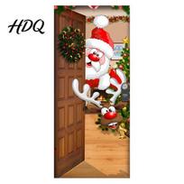 Christmas Decoration Door Cover Colorful Print Backdrop Weatherproof Front Decor Holiday Festive Xmas Party Supplies Durable Polyester