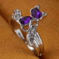 Luxurious and Fashionable Purple Color Zircon Inlaid Women's Ring, Suitable As A Jewelry Gift for Girlfriends on Valentine's Day 7