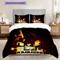 Flames Rammstein Rock Spirit Bedding (1 * duvet cover + 2 * pillowcase, without core) 2D Flat Bedding set Christmas birthday gift Soft and comfortable 135x200cm
