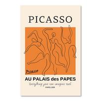 Picasso Šokėja Bauhaus Apvalus Haring Sienos Menas Rožinė Estetika Oranžinis Drobės Paveikslas Skandinaviškas Plakatas ir Spaudiniai Svetainės Dekoravimas 21x30cm No Framed