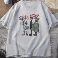 Gorillaz T Shirt Men Women Summer 90s O-neck Cotton Short Sleeve T-shirts Clothes Vintage Y2K Clothing Tee Harajuku  Redtube S smėlis