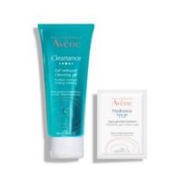 Avène Cleanance valomasis gelis — 200 ml Avène Aqua kremas-gelis (mėginys) — 2 ml rinkinys: 1 × 200 ml valomasis gelis + 1 × 2 ml kremo-gelyje mėginys
