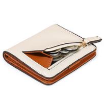 Minimalist Ultra-thin Women's RFID Anti-magnetic PU Coin Short Wallet balta