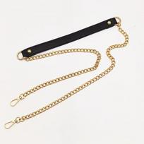 PU Leather Padded Shoulder Chain Strap Crossbody Women's Handbag with Decompression Accessories tamsiai ruda spalva