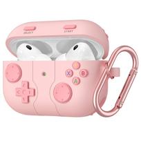 Case and Cover for AirPods Pro 3 Soft Silicone with Retro Game Console Wireless and Includes Carabiner [PETFROH] (2025) - Design, Charging, rožinė