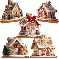 Gingerbreads House Christmas Tabletop Decorations Village Gingerbreads Decors Christmas Collectible Figurine Home Decors 1