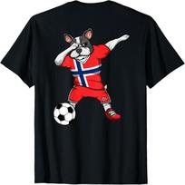 Dabbing French Bulldog Norway Soccer Lovers Jersey Football T-Shirt for Men Women Kids S įvairiaspalvis