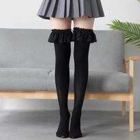 Women Over Knee Socks Thigh High Sock Girl Black White Knee Half Stockings  Women Pink Long Socks One Size juoda
