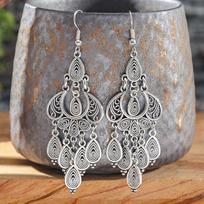 West Asian Style Peacock Tassel Earrings Retro Ethnic Style Long Earrings 1cm*3cm