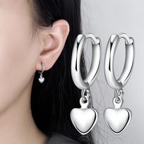 Fashionable Love Shape, Cold Style, Simple Heart Shape, Rhyme Heart, High-end and Textured Temperament Earrings 1cm*3cm