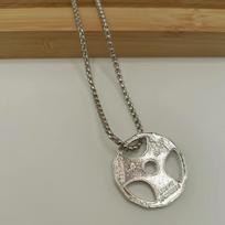 Necklace Dumbbell Piece Unisex Fashion Trend Hip Hop Necklace Pendant 50CM(Necklace Size)