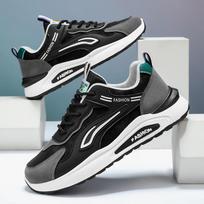 Men 's Casual Four Seasons Fashion Shoes Skateboarding Students Comfortable Sneakers Boys Trending Soft Sole Breathable Shoes 39 juoda
