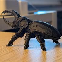 3D Printed Mechanical Hercules Beetle Model - Cyberpunk Style Robot Insect Figurine for Desk Decor & Collectible Gift juoda