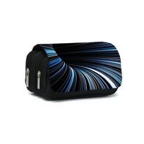 Laser Vortex Pattern Double Flip Fabric Pen/Pencil Pouch Case Boy/Girls Best Gift 3D School Office Use Children Model WKA14 juoda