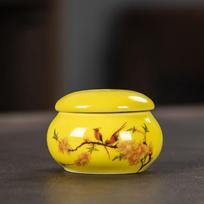 Mini Glaze Ceramic Jars Small Powder Ointment Cans Nail Cup with Lid  Household Storage 05