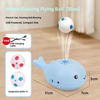 Whale Eco-Friendly Electric Hovering Ball Cat Toy USB Portable Fan Pet Interactive Toy with Floating Balls for Kitten and Cats dangaus mėlyna spalva