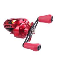 NARON 7.2:1 17+1BB Drag Power 10kg Reel Saltwater Baitcast Fishing Reel Left Hand raudona