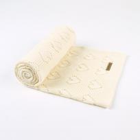 Multi-use New Cotton Solid Baby New Born Organic Knitted Blanket Hollow Out Blanket Baby (cream,80*100cm) kreminė