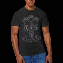 Guns N Roses T Shirt Monochrome Cross Band Logo Official Mens Dip-Dye M L