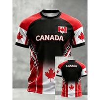 Canadian Flag Maple Leafs Football Jersey, Unisex Quick-Drying Breathable Sports T-Shirt S
