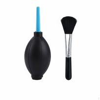 2 Pieces Air Blower and Brush Set MultiFunctional Rubber Duster Pump Soft Bristles Photography