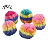 Multicolored Footbags Handwoven Yarn Balls Crochet Knitted Juggling Assorted Bean Group Play 5pcs