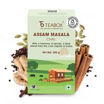 Teabox Fresh & Strong Assam Masala Chai | Strong Assam CTC enriched with Cardamom, Cinnamon, Clove, Ginger, Black Pepper | 250 Grams
