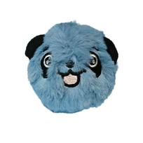 Plush Bouncing Ball Pet Toy Soft Fluffy Animal Face Design Interactive Play Toy for Dogs and Cats Durable Material for Indoor Use One Size mėlyna