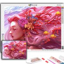 5D DIY Diamond Embroidery Cartoon Girl Avatar Diamond Painting Mosaic Home Decoration Full Round 20X30CM