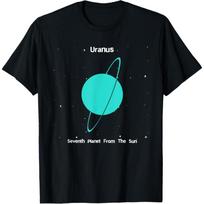 Uranus Seventh Planet From The Sun Space And Science Tee T-Shirt S juoda