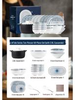Mod Lenka Wave Japanese 48-Piece Ceramic Dinnerware Set