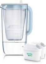 BRITA Glass, stiklinis vandens filtravimo ąsotis, 2.5l, šviesiai mėlynas, 2 MAXTRA PRO filtrai