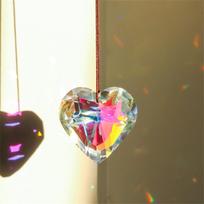 Hanging Heart Suncatcher Transparent Prism Pendant Crafts Ornamental For Home Decoration Window Display Garden Accessory įvairiaspalvis