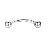 Bobisty 1PC Stainless Steel Curved Barbell Piercing Belly Rings for Women Men Eyebrow Daith Cartilage Helix Belly Button 8mm 16G Round&Navel & Bell Button Rings&Body