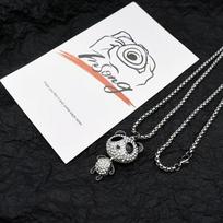 Trendy Ins Cute Little Panda Pendant Men's Hip-hop Accessories Necklace Pendant 60CM(Necklace Long)