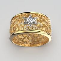 New Fashion Hollow Hexagram Ring Light Luxury Fashion Ring 6