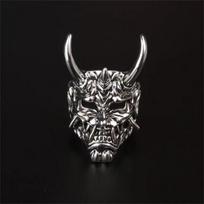 European and American Domineering Hip-hop Prajna Mask Ring Men's Trendy Street Fashion Versatile one size(6-13)