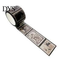 Vintage Masking Tape Stamp Washi Roll, Aesthetic Decorative Tape, Retro Scrapbooking Supplies Adhesive for DIY Art Crafts, Journaling juoda